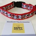 Handmade Dog Collar in Mickie and Minnie Mouse pattern