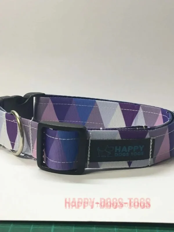Purple Harlequin Dog Collar