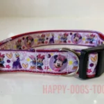 Adorable Handmade Dog collar in Lilac Minnie Mouse pattern