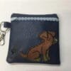 Navy Blue Embroidered Sitting Dachshund Dog poo bag dispenser