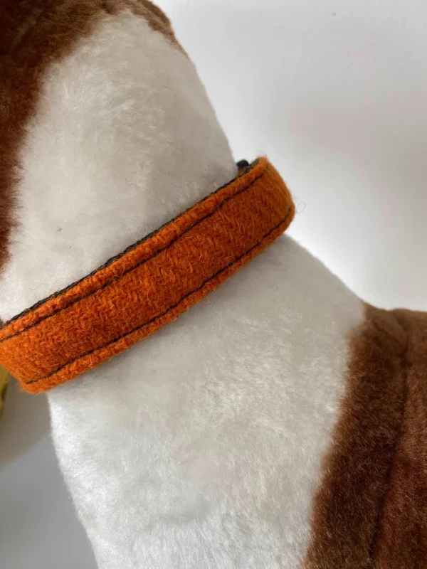 Orange Harris Tweed Dog Collar - Image 3