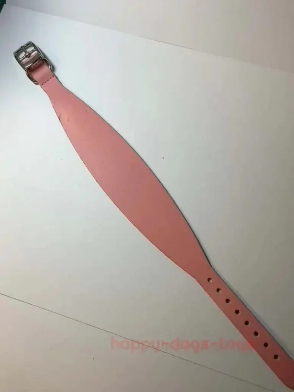 Pink Leather Greyhound Collars - Image 2