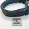 Blue and Teal Harris Tweed Dog Collar