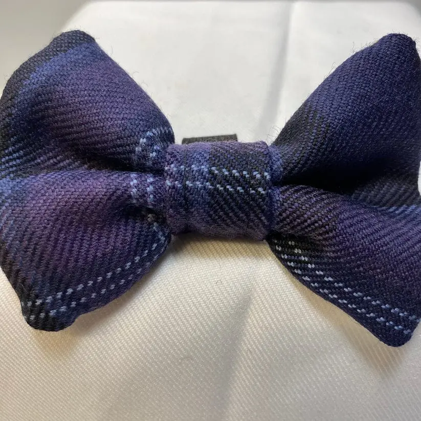 Purple Tartan Dog bow tie medium