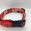 Red Oriental design floral dog collar Fits 10" - 16" - Image 2