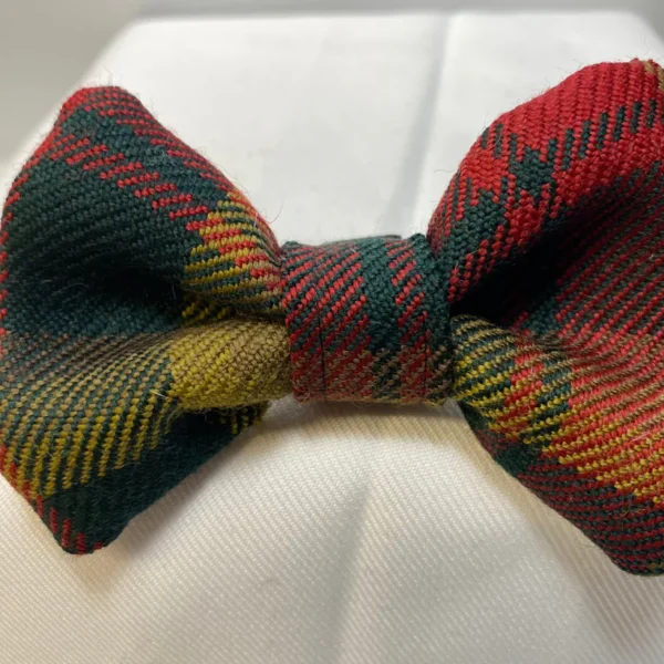 Red Multi Colour Tartan Dog Bow Tie Medium