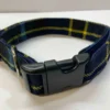 Scottish Tartan Dog Collar Blue with Yellow Check