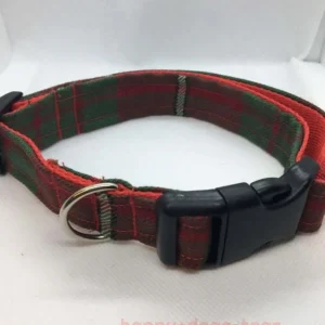 Red And Green Scottish Tartan Dog Collar