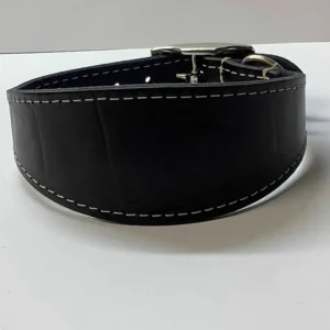 Small Greyhound Collar In Black Crocodile Leather