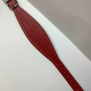 Small Greyhound Collar In Red Real Leather