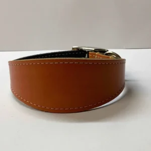 Small Greyhound Collar In Tan Real Leather