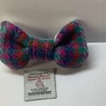 Small Harris Tweed Red Multi Check Dog Dickie Bow