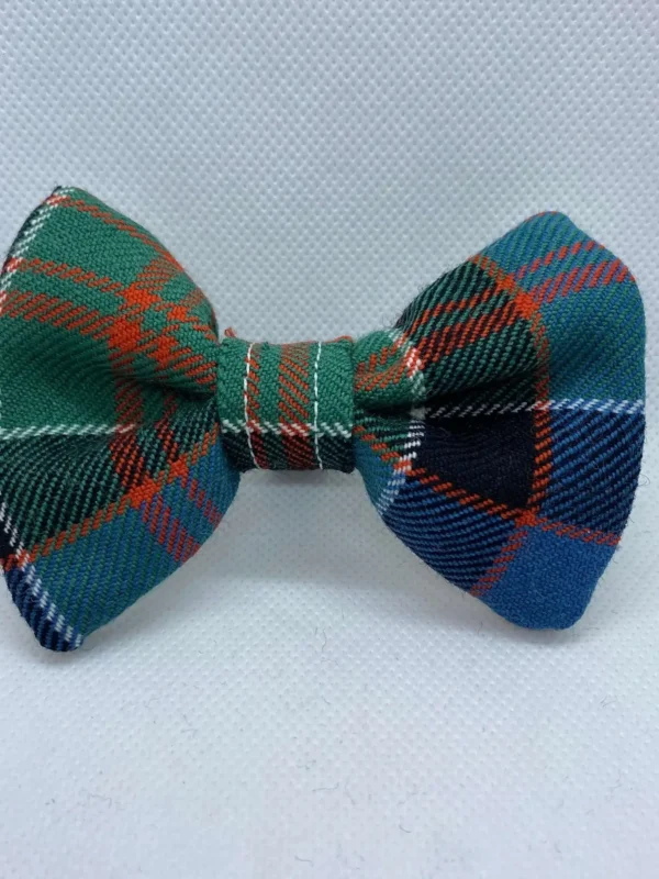 Scottish Tartan Dog Bow Tie In Blue Check Medium Size