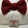Dark Red Harris Tweed Dog Bow Tie