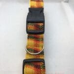 Yellow Check Wool Tweed Dog Collar
