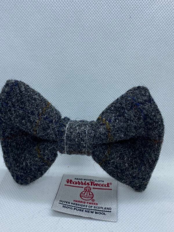 Large Handcrafted Harris Tweed Doggie Bow Tie