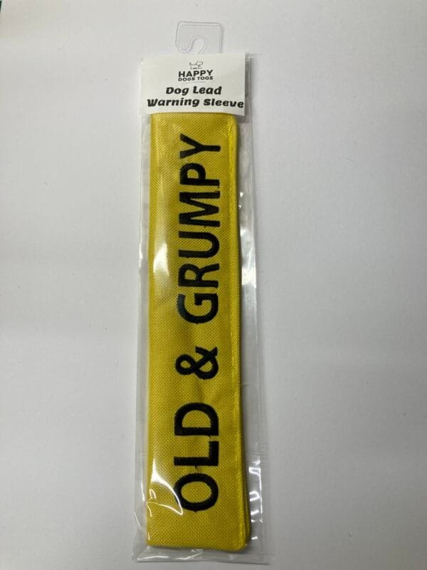 Old And Grumpy Dog Lead Warning Sleeve