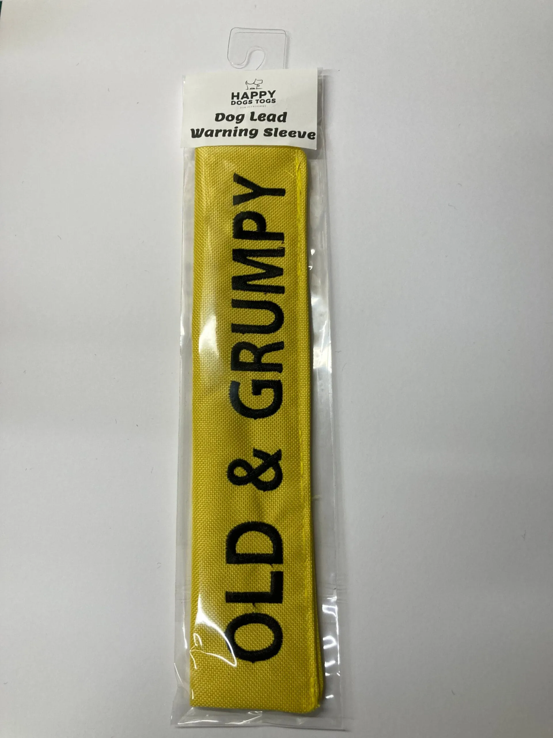 Old and Grumpy Dog Lead Warning Sleeve