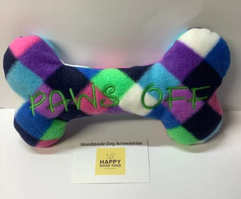 Handcrafted Harlequin Fleece Dog Toy