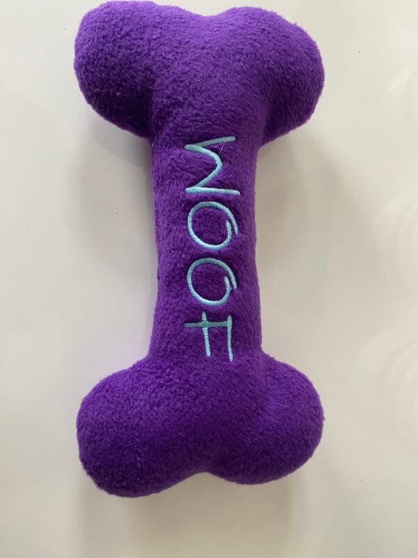 Handcrafted Woof Fleece Dog Toy