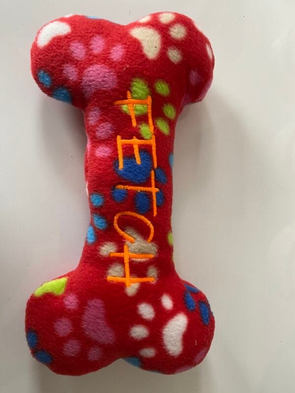 Bone Shape Fetch Fleece Dog Toy - Image 3