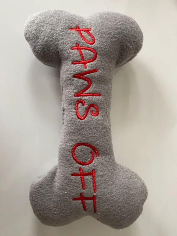 Bone Shape Paws Off Fleece Dog Toy - Image 2