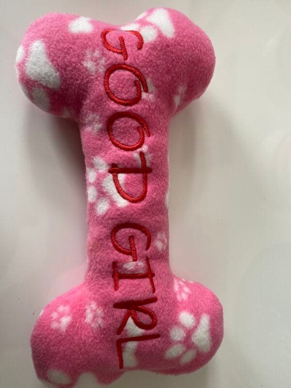 Bone Shape Good Girl Fleece Dog Toy