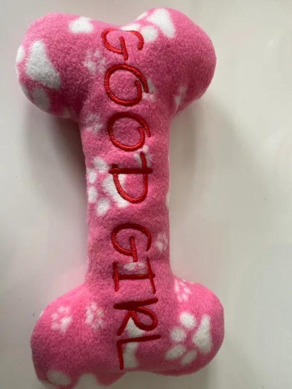 Bone Shape Good Girl Fleece Dog Toy