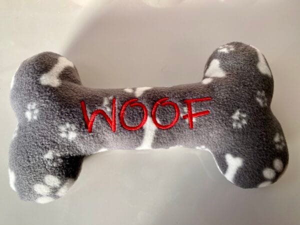 Handcrafted Woof Fleece Dog Toy - Image 4