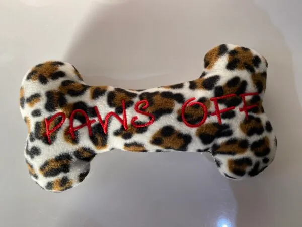 Bone Shape Paws Off Fleece Dog Toy - Image 3