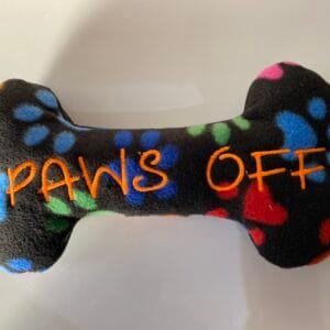 Bone Shape Paws Off Fleece Dog Toy