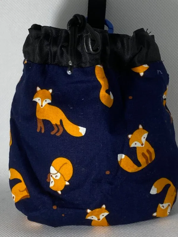 Cotton Navy Foxes Pattern Dog Treat Bag