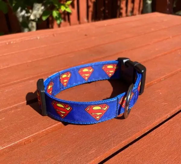 Blue Superman Dog Collar Fits 10&Quot; - 16&Quot; - Image 2