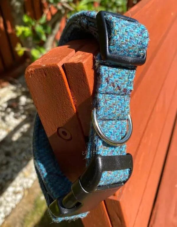 Blue Pattern Harris Tweed Dog Collar