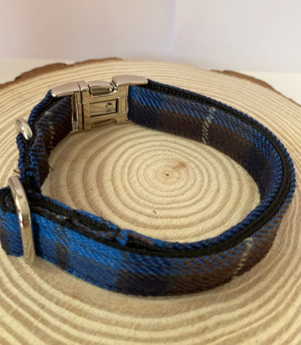 Medium Blue Tartan Dog Collar
