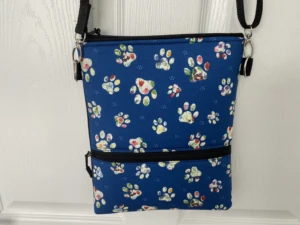 Stylish Blue Paw Print Dog Walking Bag