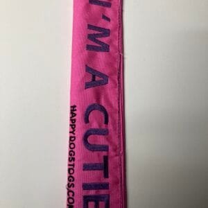 I'M a cutie dog lead warning sleeve in pink