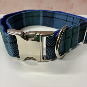 Blue Tartan Xl Dog Collar