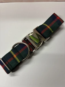 XL Green Tartan Dog Collar