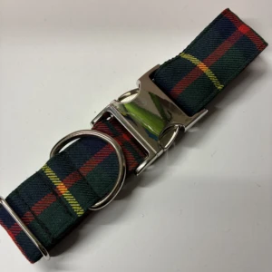 XL Green Tartan Dog Collar
