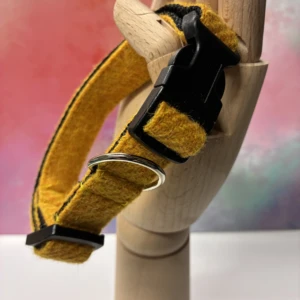 Golden Yellow Harris Tweed dog collar