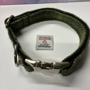 Green Ombre Harris Tweed Dog Collar