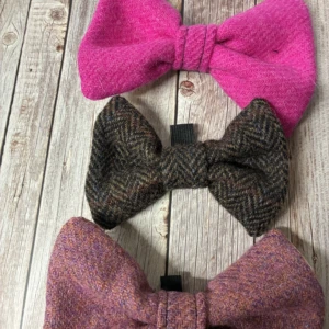 XL Harris Tweed dog bow ties