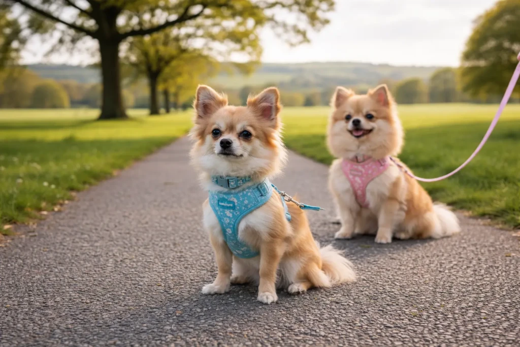 small dog collar and harness set UK park